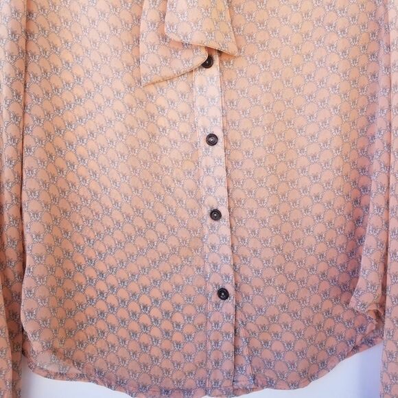 Mona B Long Sleeve Blouse With Tie. - Picture 7 of 14